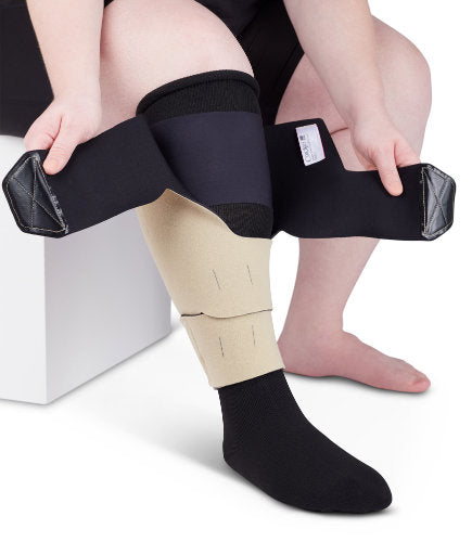 Velcro Compression Wraps are a great alternative to difficult to put on compression stockings.