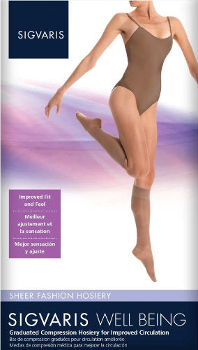 Sigvaris 120C Sheer Fashion Knee High Stockings Packaging