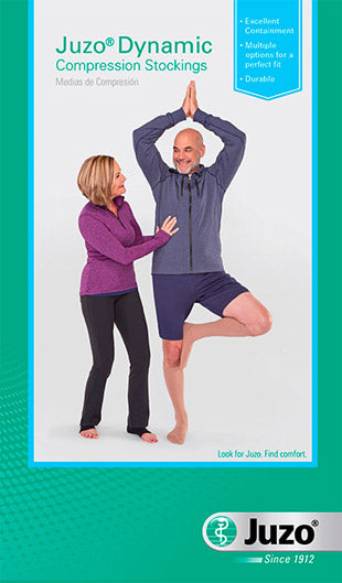 Product packaging for the Juzo Dynamic Knee High Compression Sock in the 30-40 mmHg Color Beige | 3512ADFF CompressionCareCenter.com