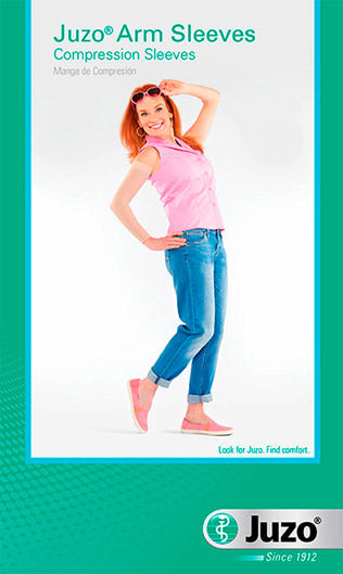 Product packaging for the Juzo Dynamic Arm Sleeve, 20-30 mmHg