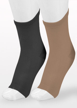 Photo of the Juzo Basic Open Toe Anklet 20-30 mmHg Compression Stockings in the Color Black and Beige 4411AB10 4411AB14