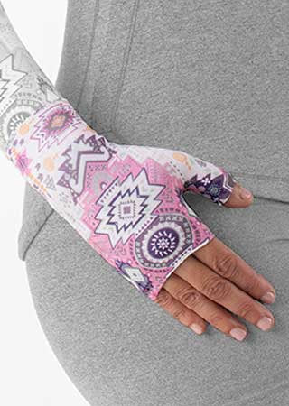 Juzo Soft Gauntlet with Thumb Stub in the AZTEC SPIRIT Print
