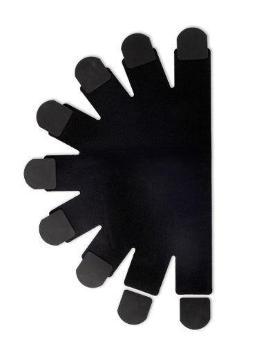 Image of the Compreflex Lobe Sling in the color black laying flat on a surface