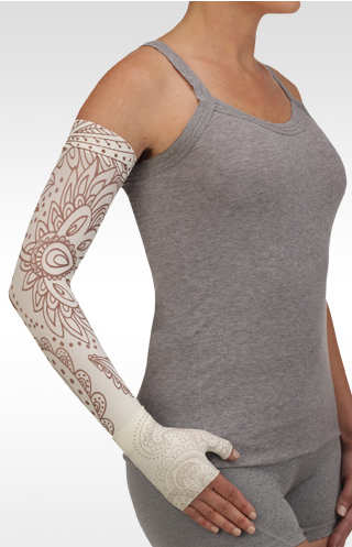 Juzo Soft Arm Sleeve (Print Series BOHO CHICH IVORY) 15-20 mmHg, 20-30 mmHg, and 30-40 mmHg Compression