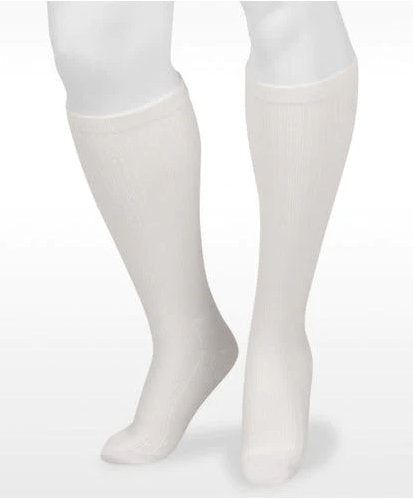 Juzo Basic Casual Knee High 20-30 mmHg Compression Socks in White (4701AD06)