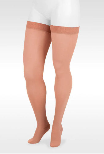Juzo Dynamic Max Thigh High Closed Toe 20-30 mmHg Compression Stockings in the color Beige