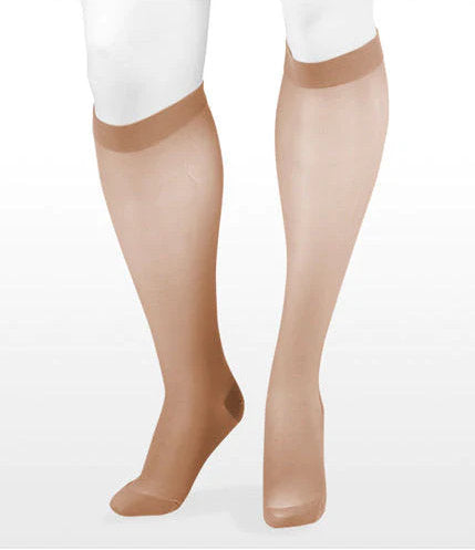Juzo Naturally Sheer Knee High Closed Toe 20-30 mmHg Compression Stockings in the color Beige 2101ADFF14