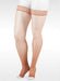 Juzo Naturally Sheer Thigh High Open Toe 30-40 mmHg Compression Stockings with Silicone Microdot Band in the color Beige