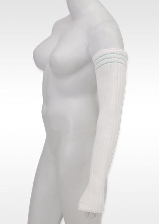 Juzo SoftCompress Arm Liner in the color white.