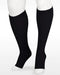 Juzo Soft Open Toe Knee High 20-30 mmHg Compression Stockings with Silicone Dot Band in the color Black