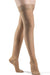 Woman wearing Sigvaris 782N 20-30 mmHg Thigh High Comrpession Stockings in the color Golden
