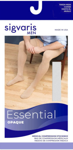 Sigvaris 862N Men's Essential Opaque Compression Thigh High Stockings 20-30 mmHg