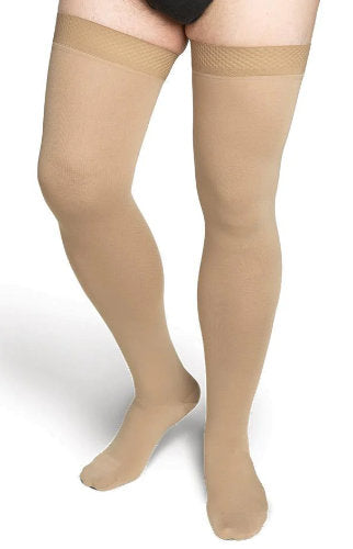 The 554N 40-50 mmHg Compression Thigh Highs by Sigvaris | with Silicone Top Band Color Beige