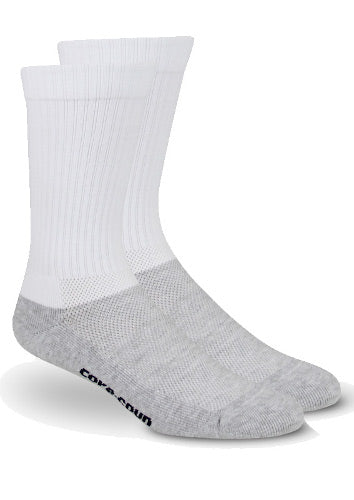 Therafirm Core-Spun Crew Sock in the compression level 10-15 mmHg color White