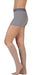 Lady wearing her Juzo Dynamic MAX Knee High 30-40 mmHg Compression Stockings in the color Beige