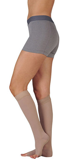 Juzo Dynamic, 30-40 mmHg, Silicone Band, Knee High, MAX, Open Toe | Beige Compression Stocking | Compression Care Center 