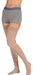 Woman wearing her Juzo Dynamic Max Thigh High Closed Toe 30-40 mmHg Compression Stockings in the color Beige