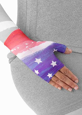 Juzo Soft Gauntlet with Thumb Stub in the AMERICAN MODERN Print
