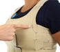 A finger pointing to the cut line for the Circaid reduction kit vest.