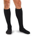 Male wearing his Therafirm Core-Spun with silver 20-30 mmHg compression socks in the color Black