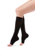 Lady wearing her Medi Duomed Advantage Open Toe Compression Stockings in the color Black