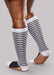 Lady wearing her Natural Stripe Ease Bold Patterned 15-20 mmHg Compression Knee High Socks