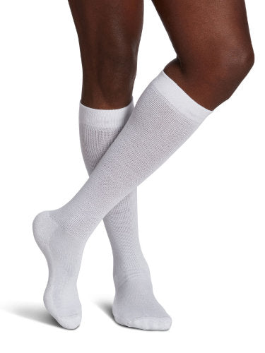 Sigvaris Eversoft 160C Diabetic Knee High Compression Sock Color White