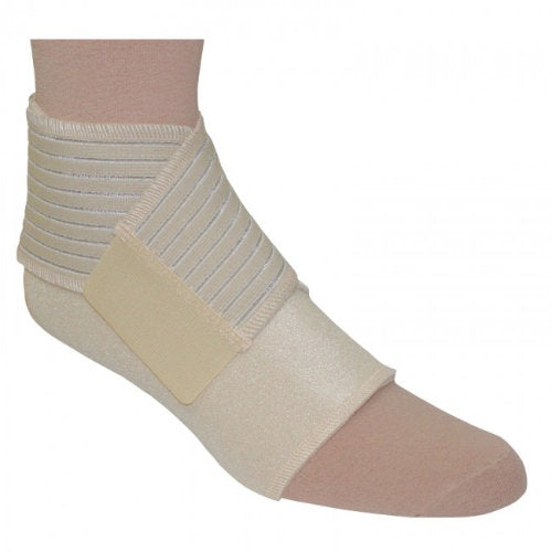 Image of someone wearing their Farrow Classic Footpiece with a beige undersock