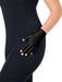 Lady wearing her Jobst Bella Lite 15-20 mmHg compression glove in the color black.