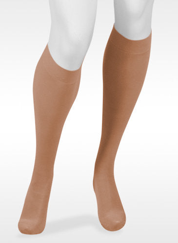 Juzo Move Knee High Closed Toe Compression Stockings with Silicone Dot Band | 20-30 mmHg Compression in the Color Beige