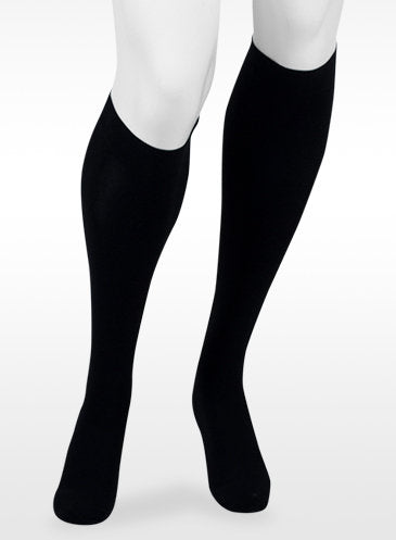 Juzo Move Knee High Closed Toe Compression Stockings with Silicone Dot Band | 20-30 mmHg Compression in the Color Black