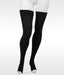 Juzo Move Thigh High Open Toe Compression Stockings with Silicone Dot Band | 20-30 mmHg Compression in the Color Black