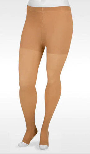 Juzo Basic Pantyhose Open Toe 20-30 mmHg Compression Stockings in the color Beige (4411AT14)