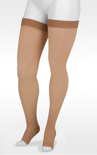 Juzo Basic Thigh High Open Toe 15-20 mmHg Compression Stockings in the color Beige (4410AGSB14)