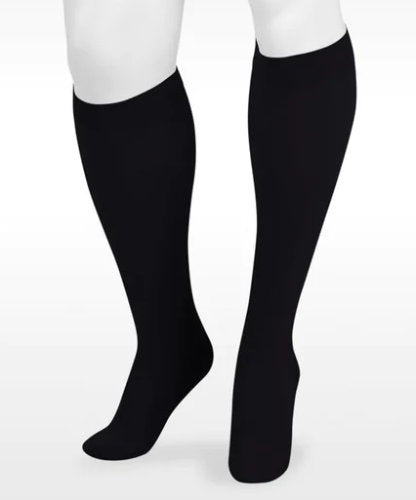 Juzo Dynamic Closed Toe Knee High 20-30 mmHg Compression Stockings with 5 cm Silicone Dot Band in the color Black