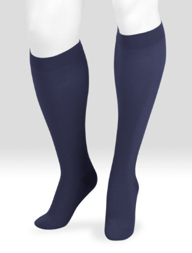 Juzo Dynamic Cotton 15-20 mmHg Compression Knee High in the color Navy (3520ADFF09)