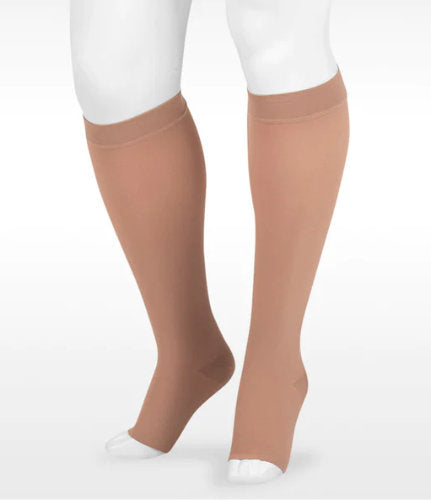 Juzo Dynamic Open Toe Knee High 20-30 mmHg with 5 cm Silicone Dot Band Color Beige