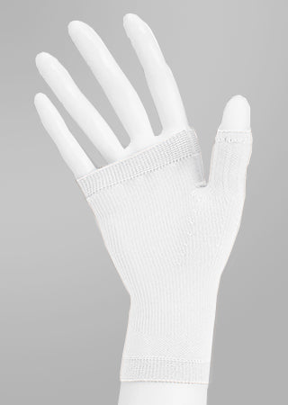 Juzo Gauntlet with thumb, 20-30 mmHg compression in the color white 2001ACLE06 M