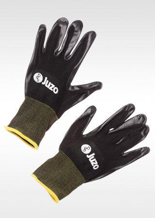 Juzo Latex-Free Donning Glove Black | Helps get your compression stockings on while helping protect against runs and holes