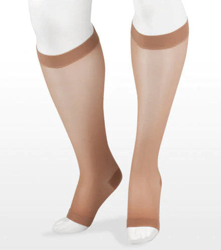 Juzo Naturally Sheer (2100AD14) Open Toe 15-20 mmHg Compression Stockings in the color Beige