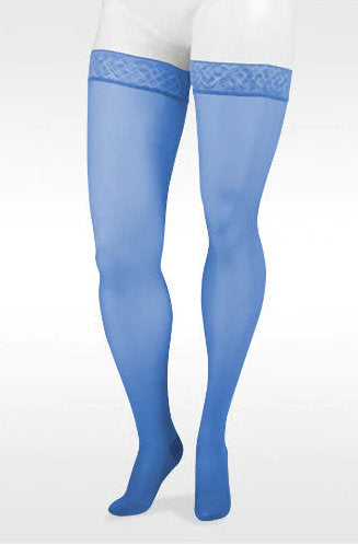 Juzo Naturally Sheer Closed Toe Thigh High Compression Stockings 15-20 mmHg (2100AGFF00) in the TREND COLOR Topaz