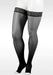 Juzo Naturally Sheer Thigh High Open Toe 30-40 mmHg Compression Stockings with Silicone Microdot Band in the color Black