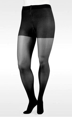 Juzo Sheer Closed Toe Waist High 15-20 mmHg Compression Stocking in the color Black 2100ATFF10