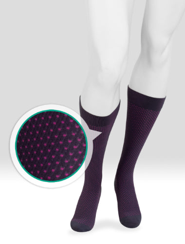 Juzo Power Vibe Knee High Compression Socks in the design Cool Dot