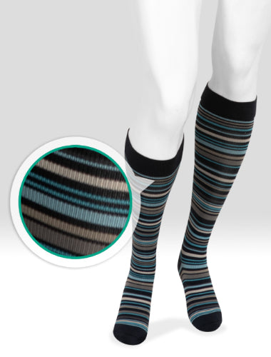 Juzo Power Vibe Knee High Compression Socks in the design Super Blue