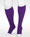 Display leg showcasing Juzo Soft 2001ADSB Open Toe Knee High with Silicone Band in the Trend Color Collection Amethyst