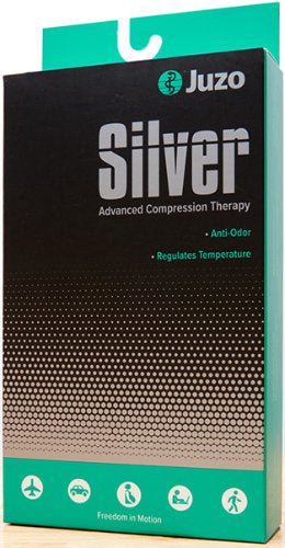 Juzo Soft Silver Knee High w/Silicone, 30-40 mmHg, Open Toe (2061ADSB) —  Compression Care Center
