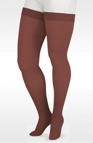 Juzo Soft Thigh High 15-20 mmHg Compression Stockings in the color Mocha| Compression Care Center