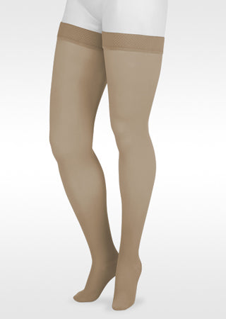 Juzo Naturally Sheer Closed Toe Thigh High Compression Stockings 30-40 mmHg (2102AGFFSB00) in the TREND COLOR Desert Dream