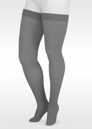 Juzo Naturally Sheer Closed Toe Thigh High Compression Stockings 30-40 mmHg (2102AGFFSB00) in the TREND COLOR Glam Gray